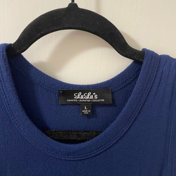 LuLu's Shield and Sword Navy Sleeveless Maxi Kangaroo Pocket Large USA Made - Picture 3 of 11